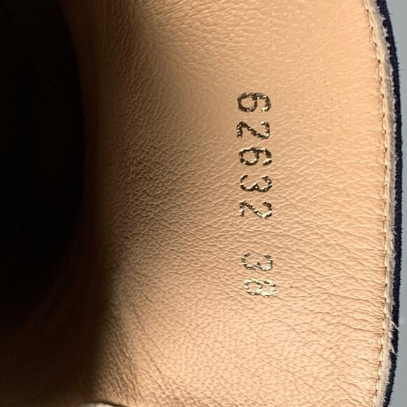 DEAR FRANCES Size 8 Blue Navy Suede Mixed Materials Slide Flats - Picture 7 of 8